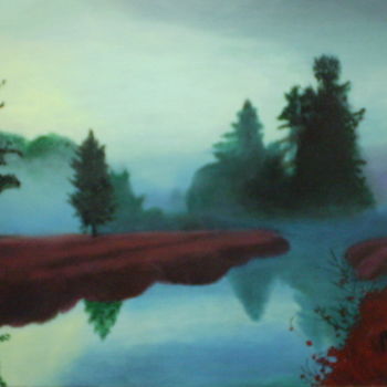 Pintura titulada "niebla-en-el-rio.jpg" por Agustin, Obra de arte original, Oleo