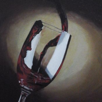 Pittura intitolato "copa-de-vino-rojo.j…" da Agustin, Opera d'arte originale, Olio