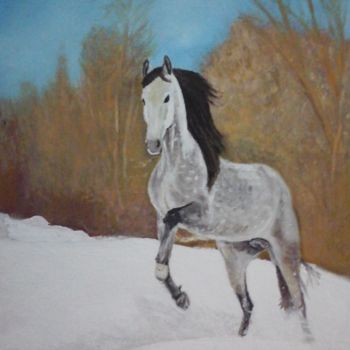 Pintura titulada "caballo" por Agustin, Obra de arte original, Oleo
