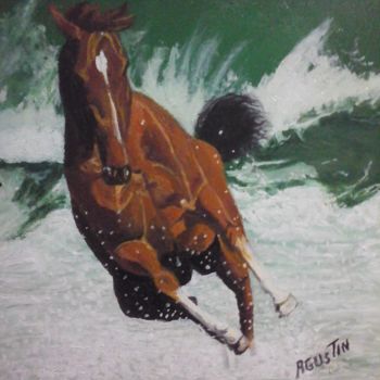 Painting titled "caballo a7" by Agustin, Original Artwork, Oil