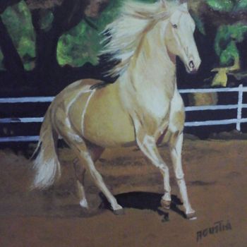 Painting titled "caballo a9" by Agustin, Original Artwork, Oil