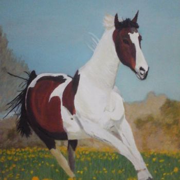 Painting titled "CABALLO A12" by Agustin, Original Artwork, Oil