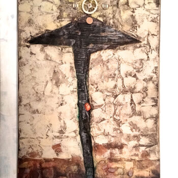 Sculpture titled "Cronos" by Agustín García-Espina Martínez, Original Artwork, Wood Mounted on Wood Stretcher frame
