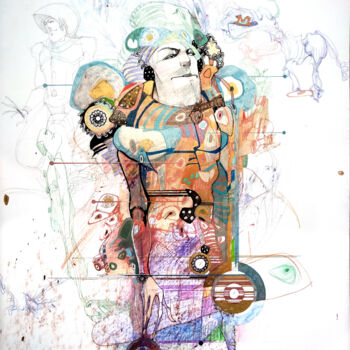 Рисунок под названием "Serie 2014/1" - Agustín García-Espina Martínez, Подлинное произведение искусства, Маркер