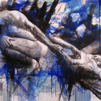 Pintura intitulada "azul-200x150cm-jpgw…" por Agustin Rojas Baca, Obras de arte originais