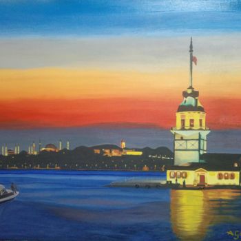 Картина под названием "A wonderful night a…" - A.Gökhan Yaşar, Подлинное произведение искусства, Масло Установлен на Деревян…