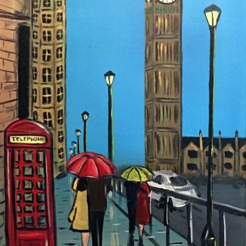 Painting titled "romance-in-london-3…" by Aisha Haider, Original Artwork, Acrylic