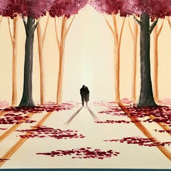 Pittura intitolato "romantic-woodland-w…" da Aisha Haider, Opera d'arte originale, Acrilico