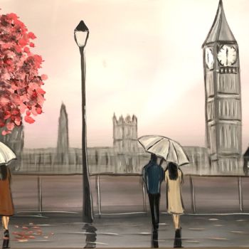 「London blossom tree」というタイトルの絵画 Aisha Haiderによって, オリジナルのアートワーク, アクリル