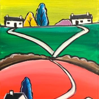 Pintura titulada "joyful hills" por Aisha Haider, Obra de arte original, Acrílico
