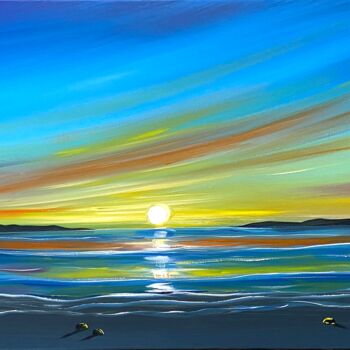 Painting titled "watching the sunset…" by Aisha Haider, Original Artwork, Acrylic
