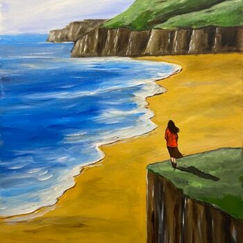 Картина под названием "Coastal View" - Aisha Haider, Подлинное произведение искусства, Акрил Установлен на Деревянная рама д…