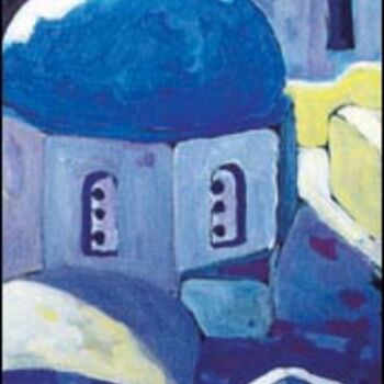 Картина под названием "Deux clochers à San…" - Ahem, Подлинное произведение искусства, Другой