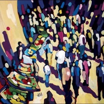 Painting titled "Marché provencal" by Ahem, Original Artwork, Other