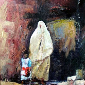 Painting titled "Voile Bou-saâdi (Ma…" by Mohamed Toufik Lebcir, Original Artwork, Oil