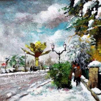Pintura intitulada "Sétif la neige" por Mohamed Toufik Lebcir, Obras de arte originais, Acrílico