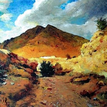 Pintura intitulada "Paysage à Bou-saâda" por Mohamed Toufik Lebcir, Obras de arte originais, Acrílico