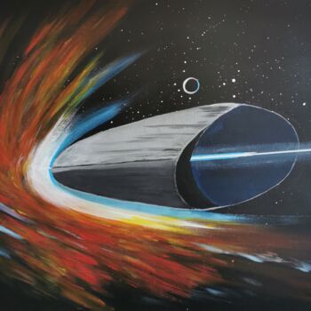 Painting titled "Voyage" by Ahmad Bader, Original Artwork, Acrylic Mounted on Wood Stretcher frame