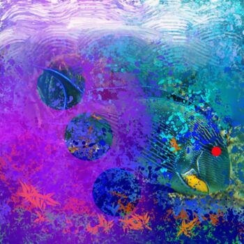 Digital Arts titled "Fish" by Ahmed Alozade, Original Artwork, Digital Painting
