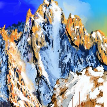 Digital Arts με τίτλο "the stag mountains…" από Ahmed Alozade, Αυθεντικά έργα τέχνης, Ψηφιακή ζωγραφική