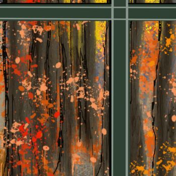 Digitale Kunst getiteld "Window on an abstra…" door Ahmed Alozade, Origineel Kunstwerk, Digitaal Schilderwerk