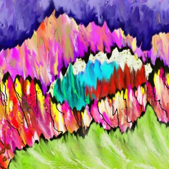 Цифровое искусство под названием "Colorful-waves-73-k…" - Ahmed Alozade, Подлинное произведение искусства, Цифровая живопись