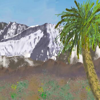 Artes digitais intitulada "Palm-tree-of-haut-a…" por Ahmed Alozade, Obras de arte originais, Pintura digital
