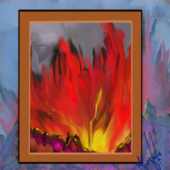 Arts numériques intitulée "Fire is under contr…" par Ahmed Alozade, Œuvre d'art originale, Peinture numérique