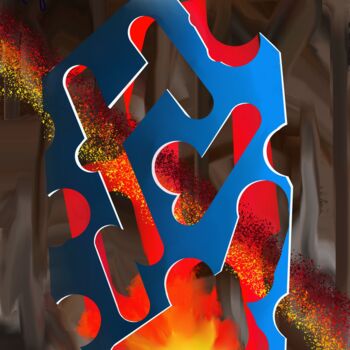 Arts numériques intitulée "Heat crosses forms" par Ahmed Alozade, Œuvre d'art originale, Peinture numérique