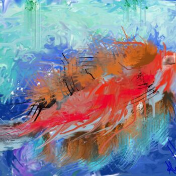 Digital Arts titled "Abstract fish (Limi…" by Ahmed Alozade, Original Artwork, Digital Painting