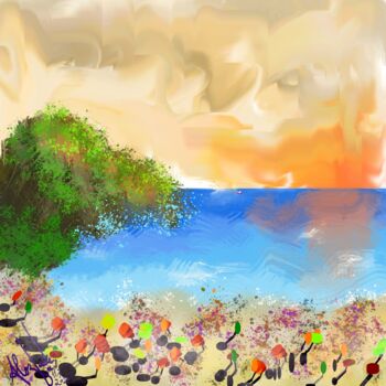 Digital Arts titled "The Landscape in fr…" by Ahmed Alozade, Original Artwork, Digital Painting