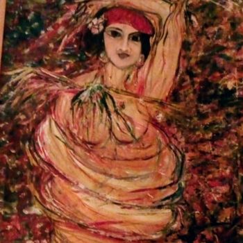 Painting titled "Femme printemp" by Ahmed Fares, Original Artwork, Acrylic Mounted on Wood Stretcher frame