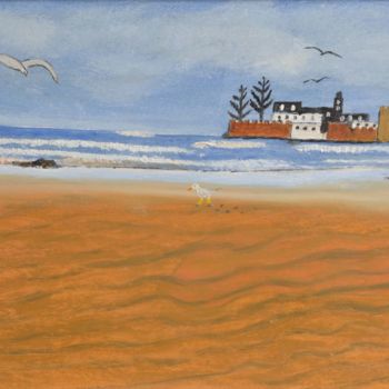 Painting titled "sur-la-plage.jpg" by Ahmed Fertat, Original Artwork, Oil