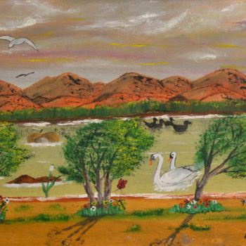 Pittura intitolato "belle-rive.jpg" da Ahmed Fertat, Opera d'arte originale, Olio