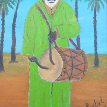 Painting titled "chef-de-troupe folk…" by Ahmed Fertat, Original Artwork, Oil