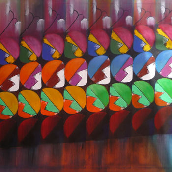 Schilderij getiteld "casse tête-1-5.jpg" door Ahmed Fertat, Origineel Kunstwerk, Olie