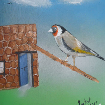 Painting titled "bel-oiseau.jpg" by Ahmed Fertat, Original Artwork, Oil