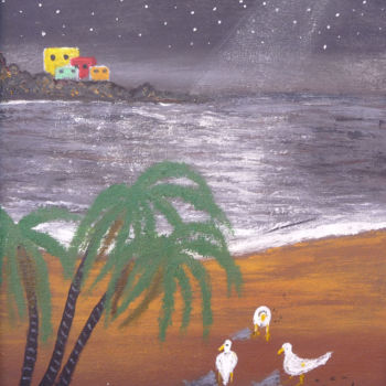 Painting titled "pleine-lune.jpg" by Ahmed Fertat, Original Artwork, Other