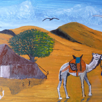 Peinture intitulée "le-nomade.jpg" par Ahmed Fertat, Œuvre d'art originale, Acrylique