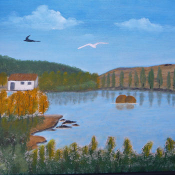 Peinture intitulée "le-lac.jpg" par Ahmed Fertat, Œuvre d'art originale, Huile
