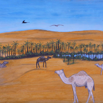 Pittura intitolato "la-source.jpg" da Ahmed Fertat, Opera d'arte originale, Olio