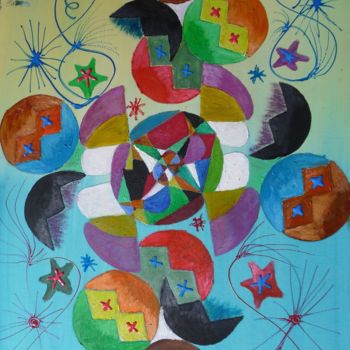 Pittura intitolato "abstract-7.jpg" da Ahmed Fertat, Opera d'arte originale, Olio