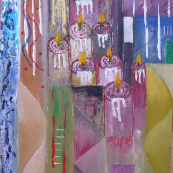 Peinture intitulée "antagonisme-lumiere…" par Ahmed Fertat, Œuvre d'art originale, Huile Monté sur Panneau de bois