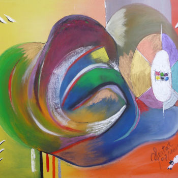 Pittura intitolato "abstract-14-2.jpg" da Ahmed Fertat, Opera d'arte originale, Olio