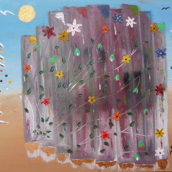 Pittura intitolato "abstract-17 monde f…" da Ahmed Fertat, Opera d'arte originale, Olio