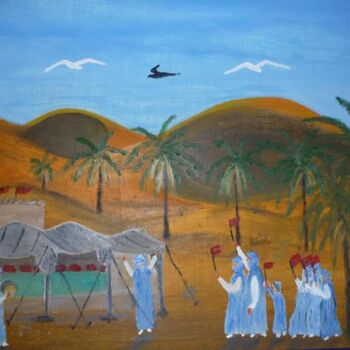 Pintura intitulada "Fête de la marche v…" por Ahmed Fertat, Obras de arte originais, Óleo