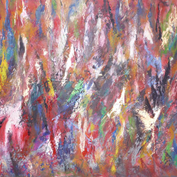 Pittura intitolato "couleurs en fête" da Ahmed Fertat, Opera d'arte originale, Olio Montato su Telaio per barella in legno