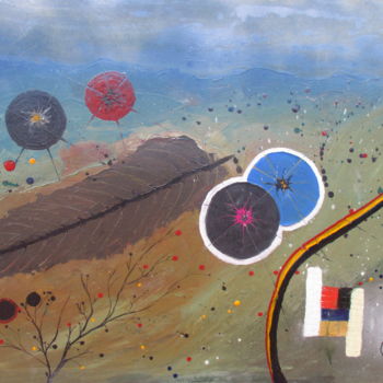 Malerei mit dem Titel "ciel-et-terre.jpg" von Ahmed Fertat, Original-Kunstwerk, Acryl