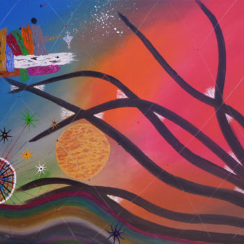Peinture intitulée "crépuscule-1-2.jpg" par Ahmed Fertat, Œuvre d'art originale, Acrylique