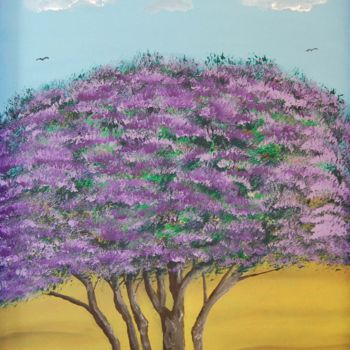 Peinture intitulée "jacaranda.jpg" par Ahmed Fertat, Œuvre d'art originale, Acrylique